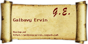 Galbavy Ervin névjegykártya