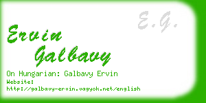 ervin galbavy business card